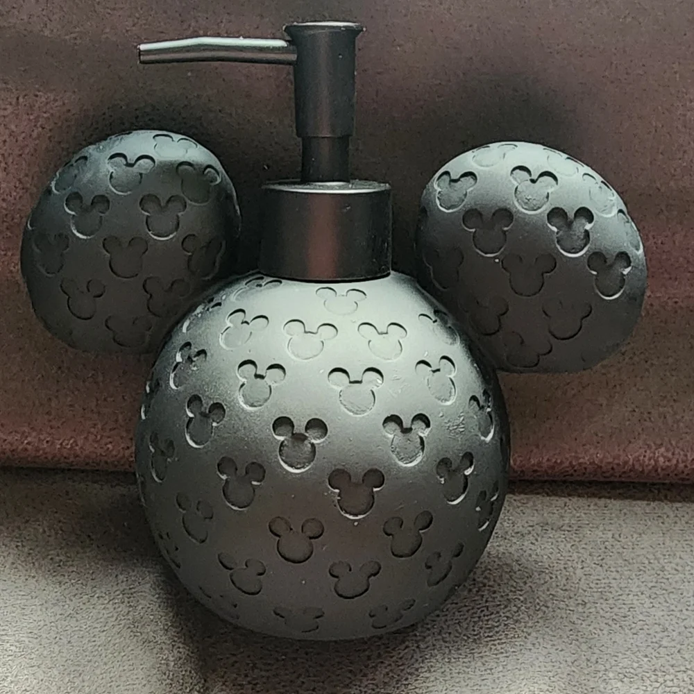 New With Tags Disney Mickey Mouse Black Shape Pattern Soap Dispenser 6